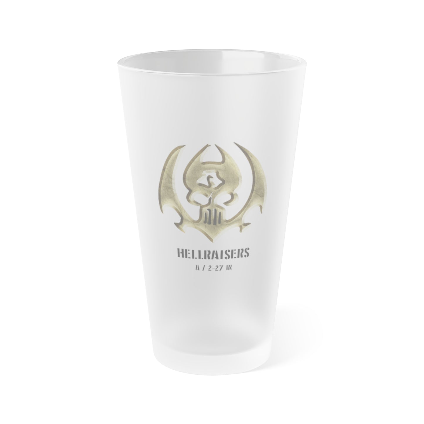 Hellraiser A / 2-27 IN Frosted Pint Glass 16oz