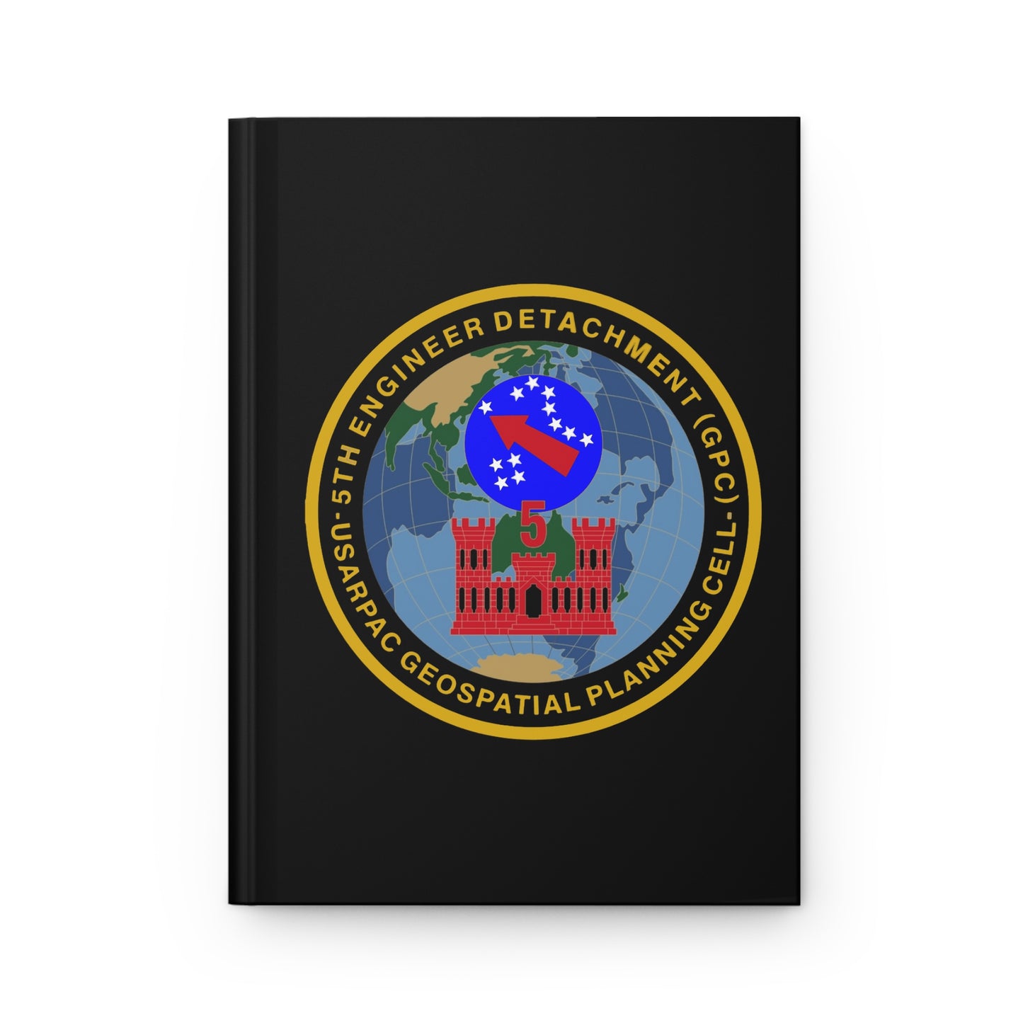 5th Engineer Detachment, Geospatial Planning Cell All Black Hardcover Leader Book