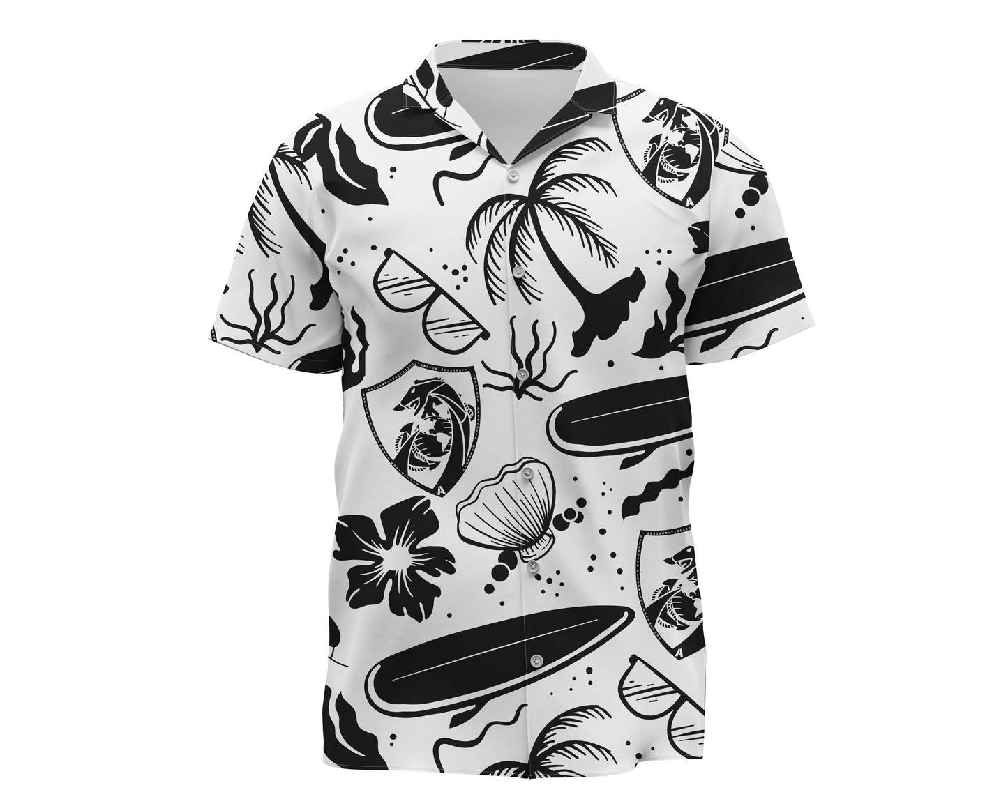Defensive Cyber Ops White and Black Aloha Adventure Hawaiian Shirt