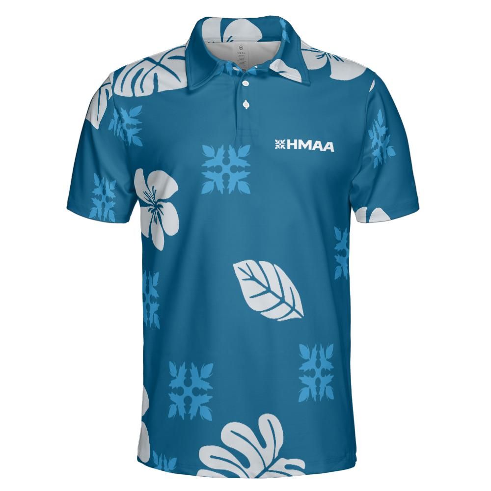 HMAA Blue & White Men's Island Collared