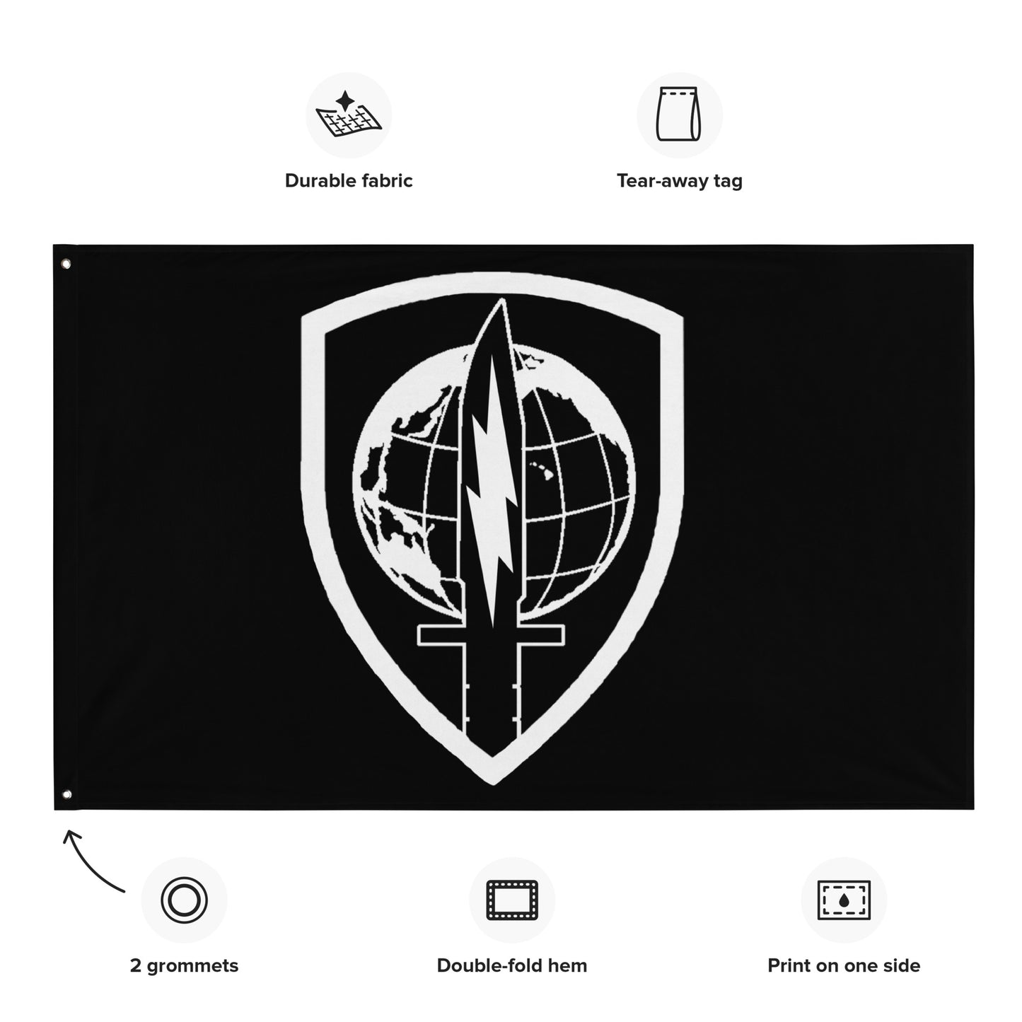 USINDOPACOM Army Element Black and White Flag 56″ × 34″