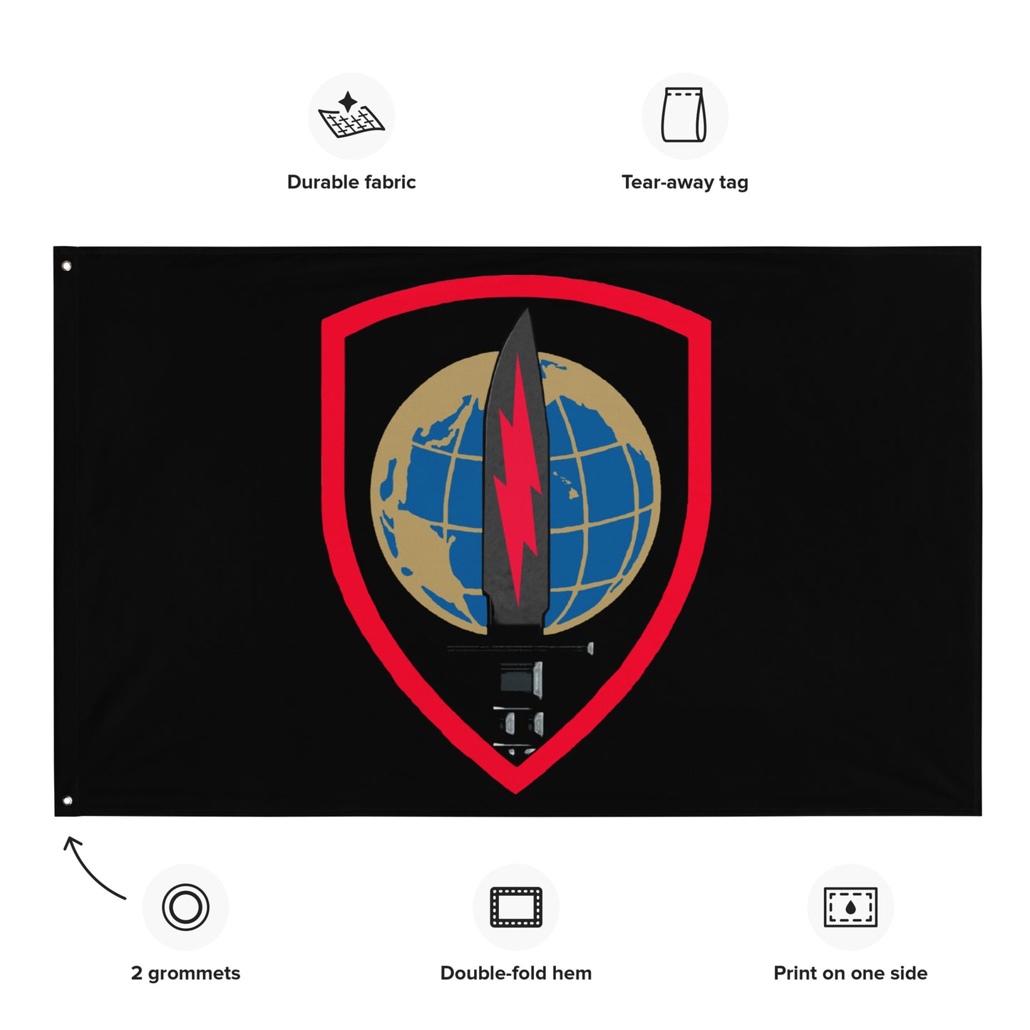 USINDOPACOM Army Element Dark Dagger Flag 56″ × 34″