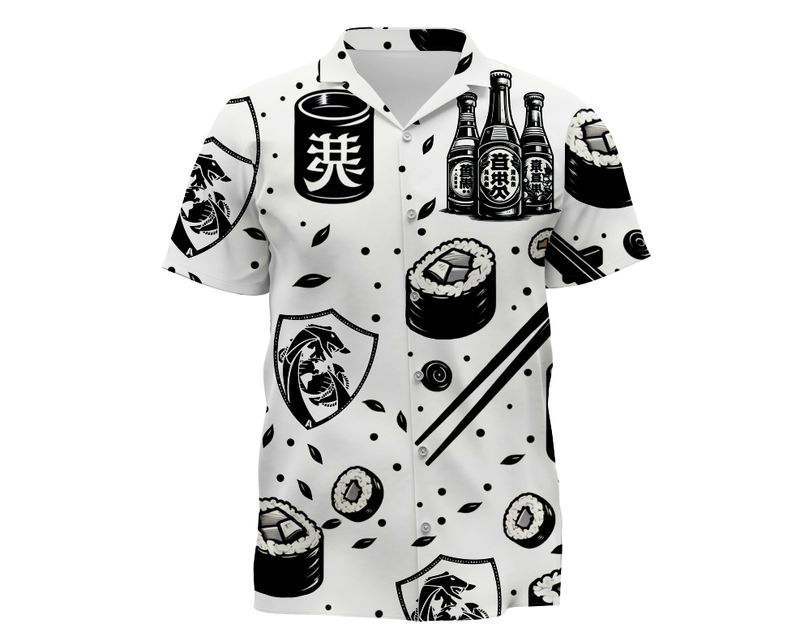 Defensive Cyber Ops White Rice Sushi and Sake Hawaiian Shirt