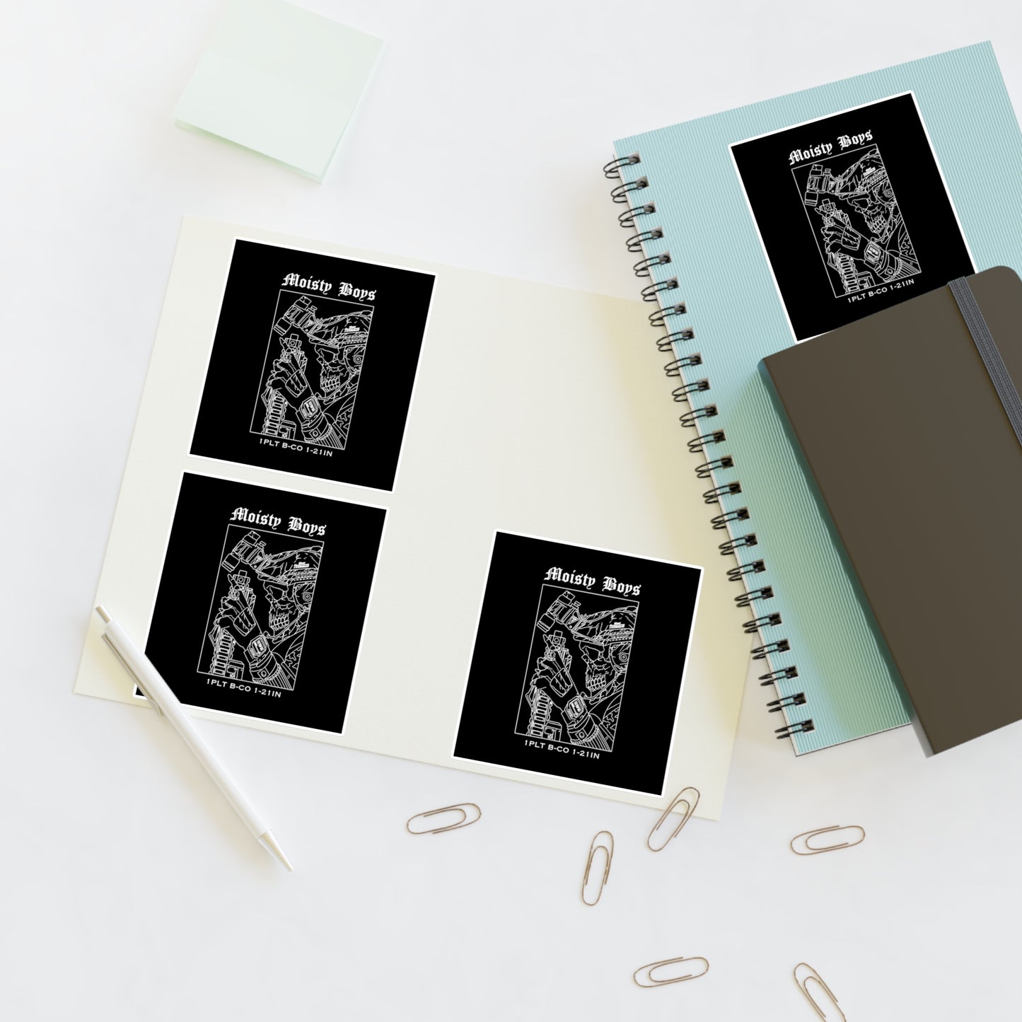 25ID Bull Company, Moisty Boys 4pc Sticker Sheet