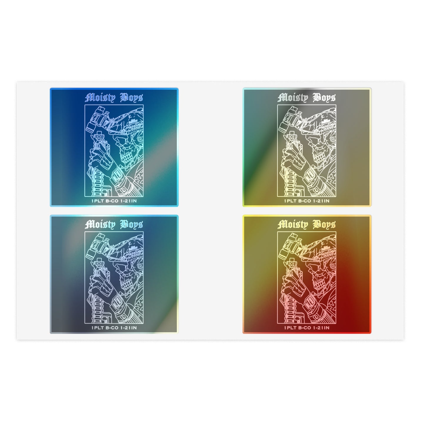 25ID Bull Company, Moisty Boys 4pc Sticker Sheet