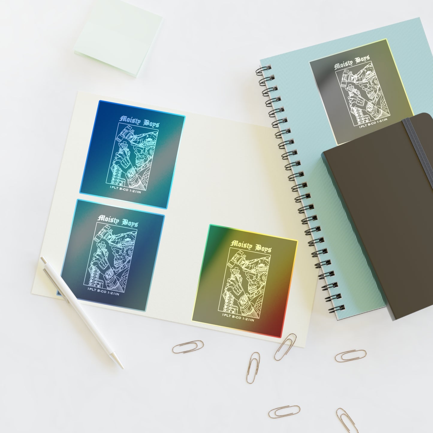25ID Bull Company, Moisty Boys 4pc Sticker Sheet