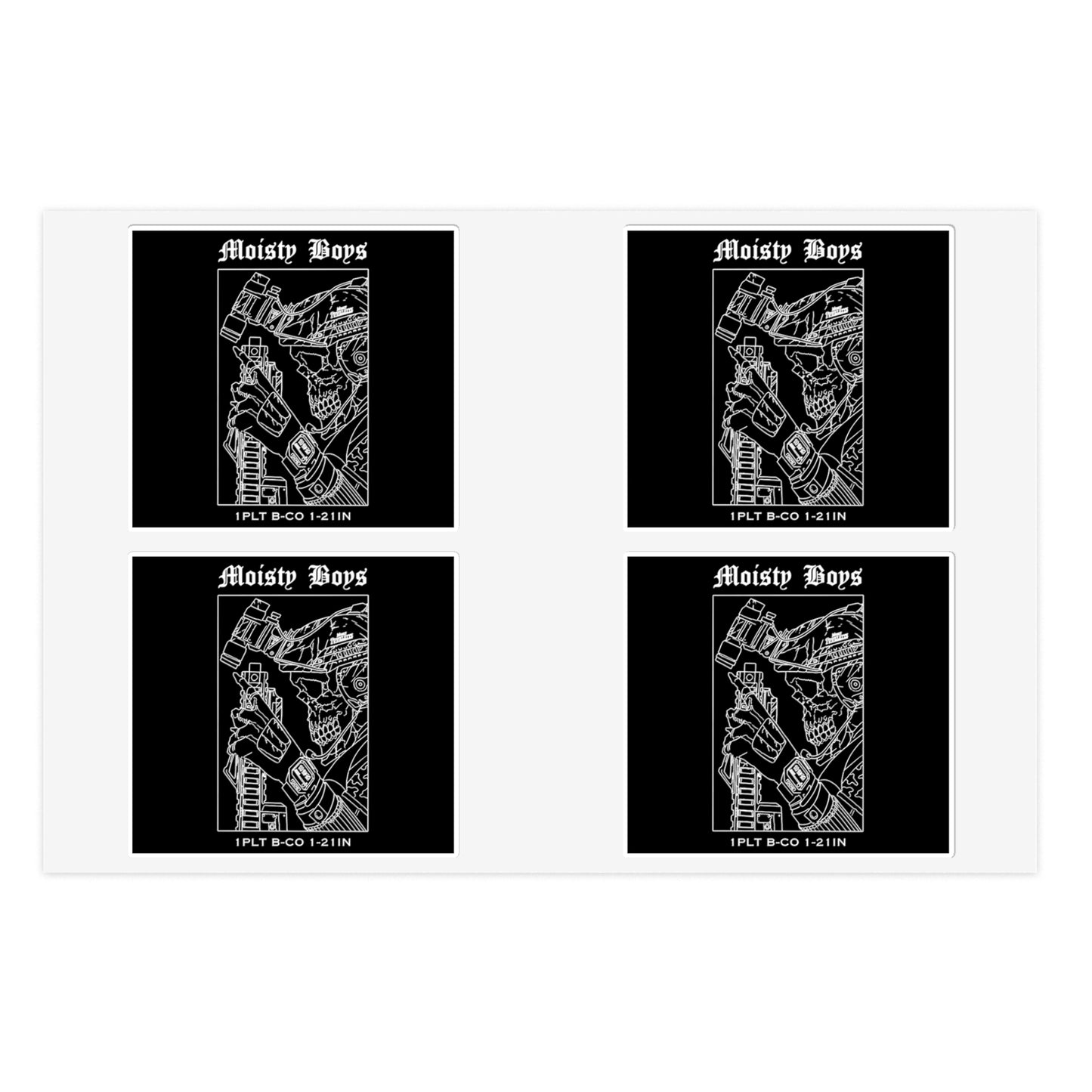 25ID Bull Company, Moisty Boys 4pc Sticker Sheet