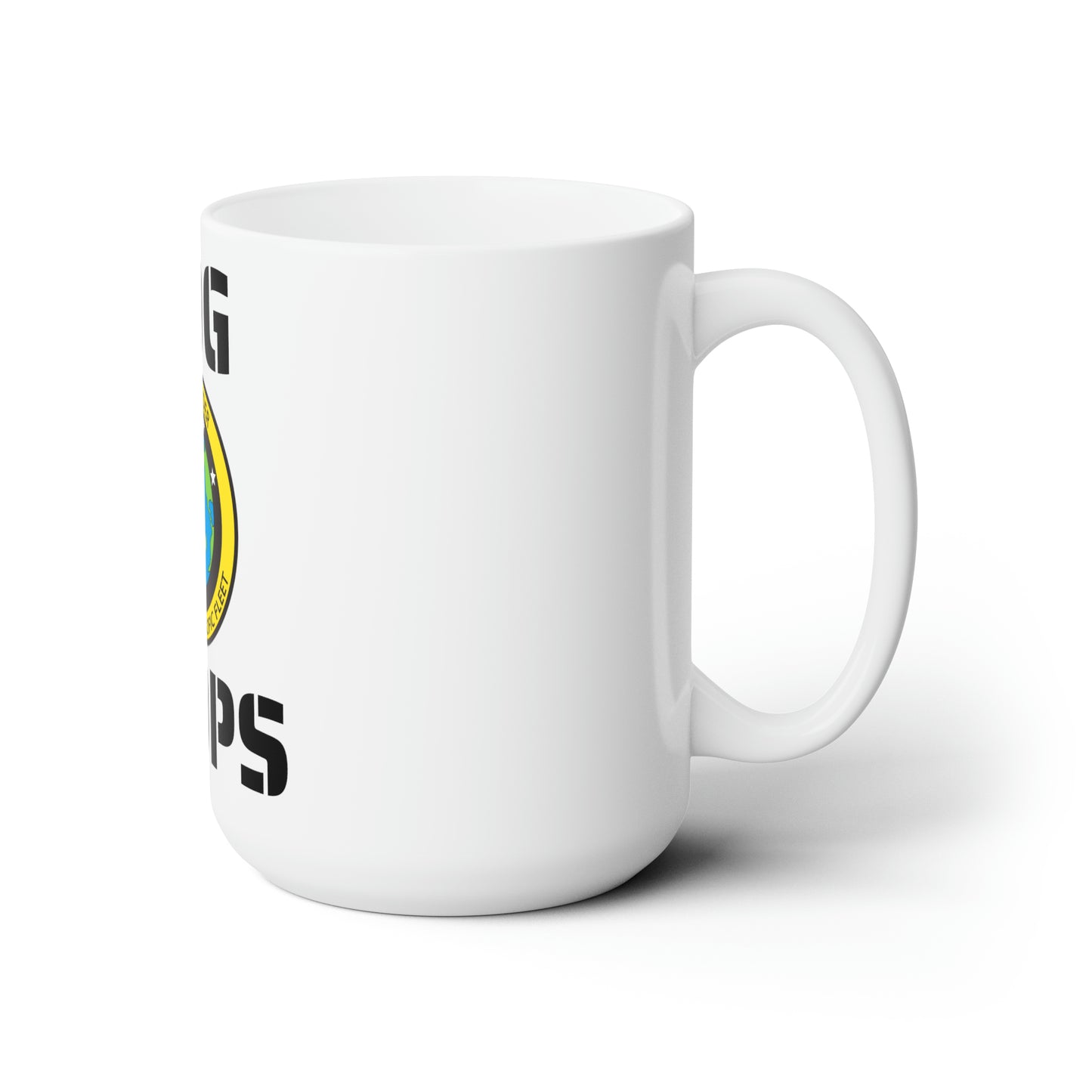 N40, PACFLT LOG PLOPS White Ceramic Mug 15oz