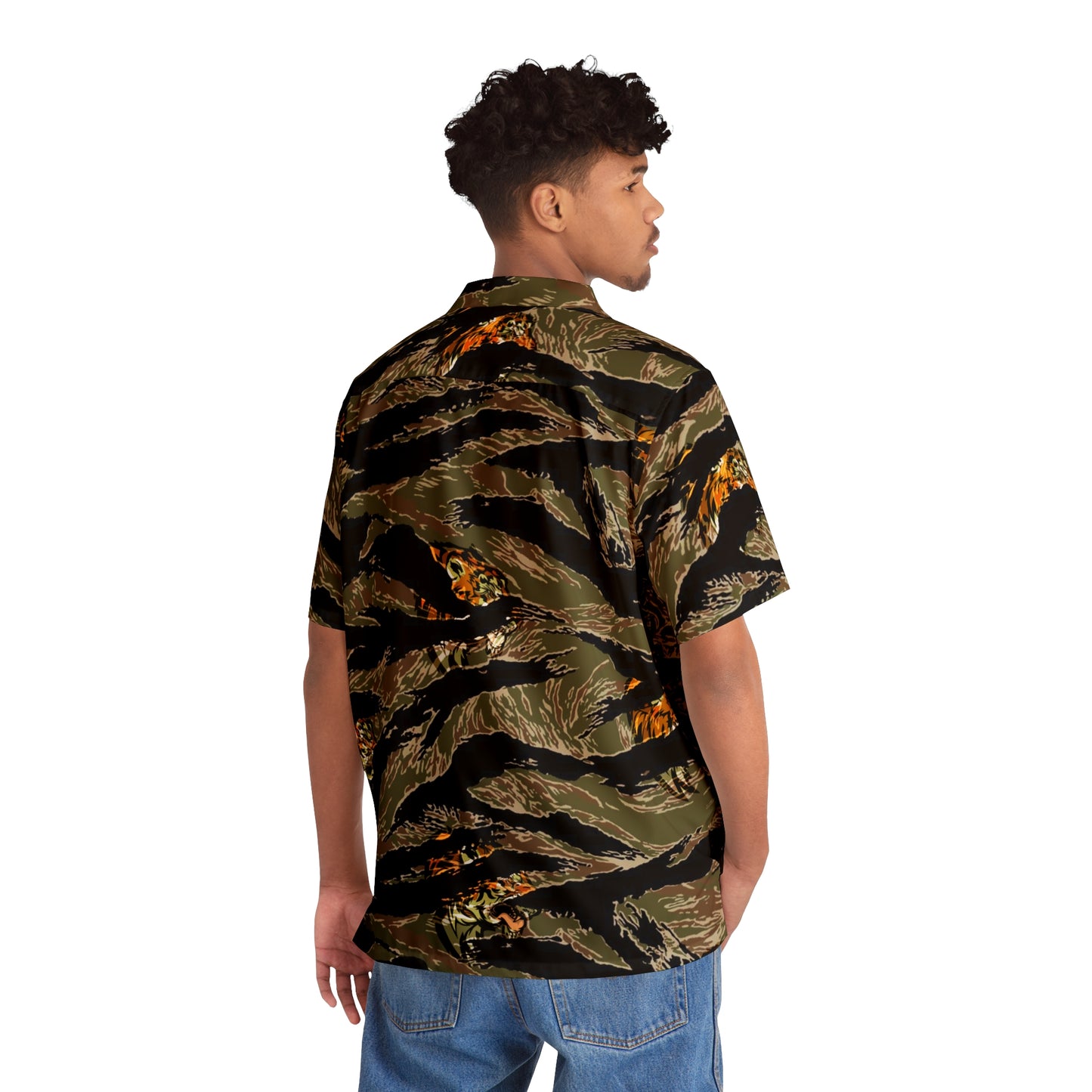 25ID Tiger Company Vietnam Green Hawaiian Shirt