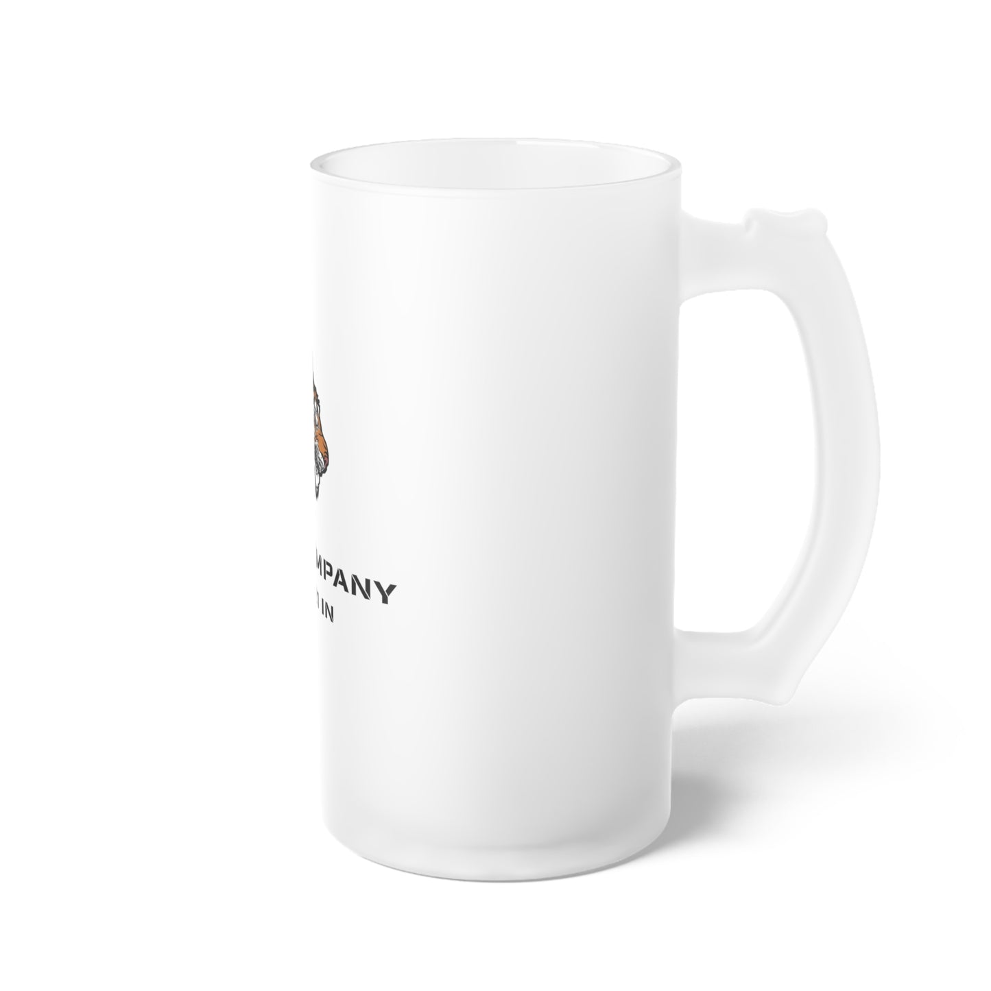 25ID Tiger Company C / 1-21 IN Frosted Glass Mug 16oz