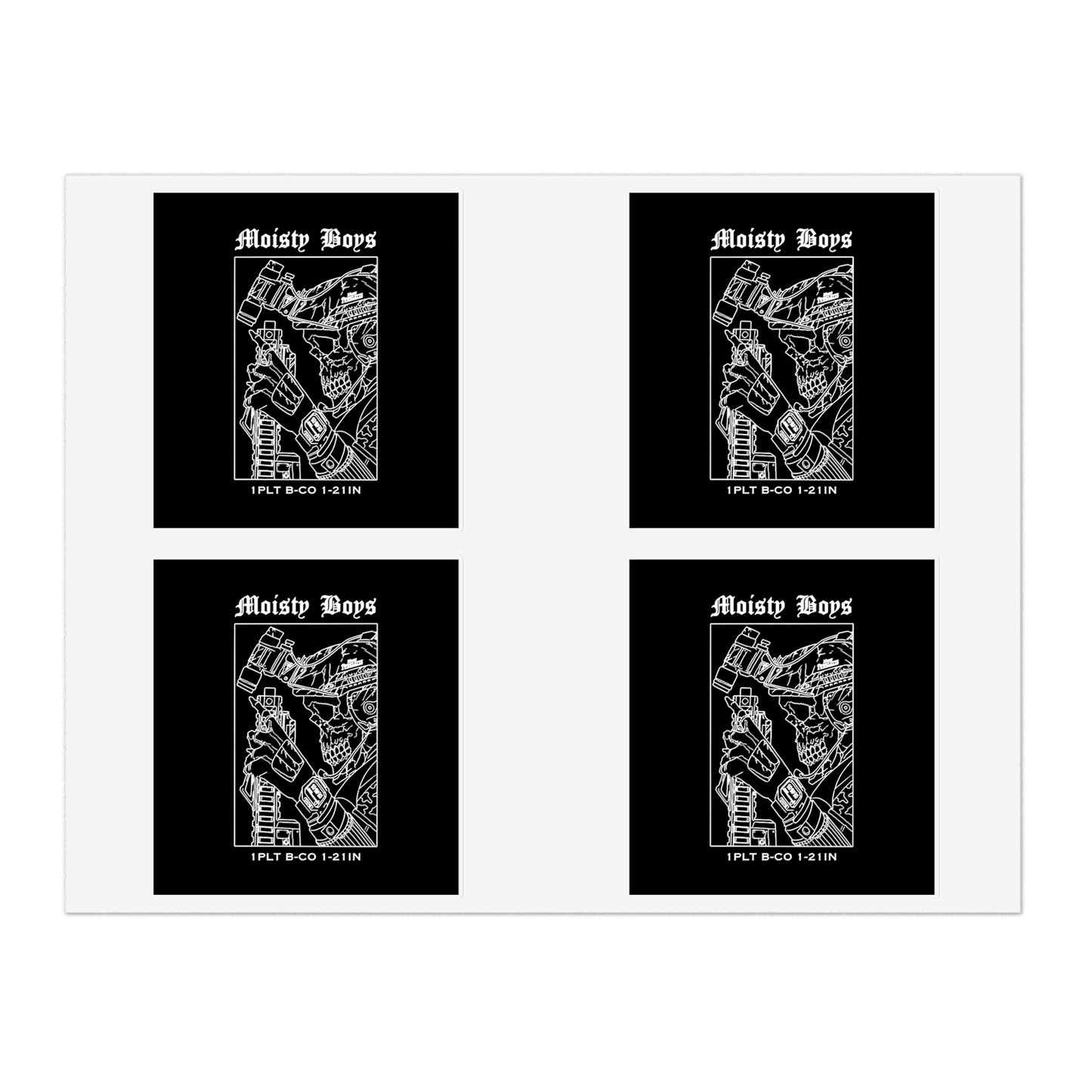 25ID Bull Company, Moisty Boys 4pc Sticker Sheet