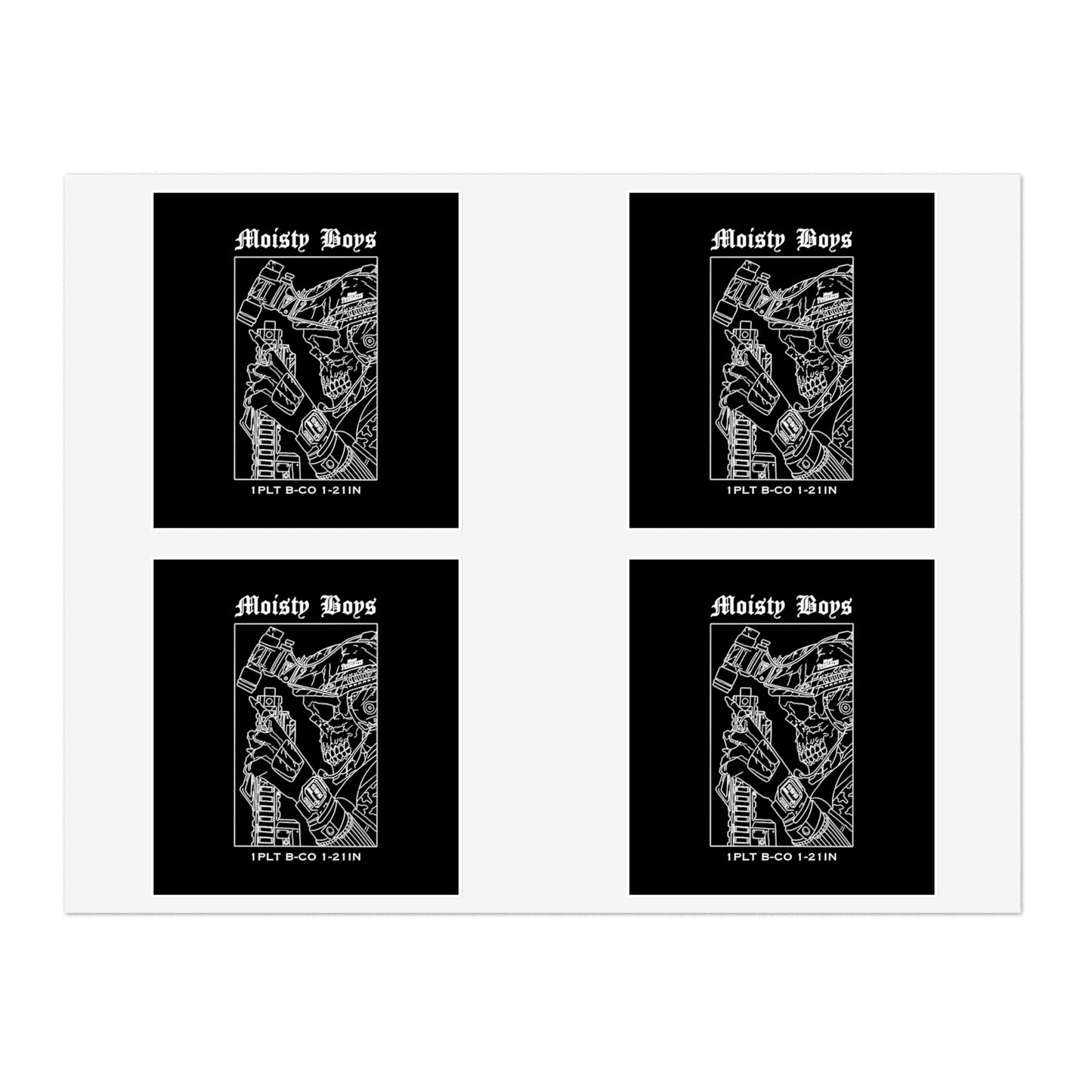 25ID Bull Company, Moisty Boys 4pc Sticker Sheet