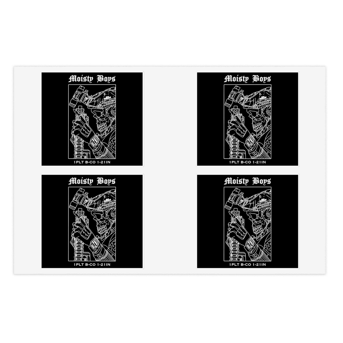 25ID Bull Company, Moisty Boys 4pc Sticker Sheet