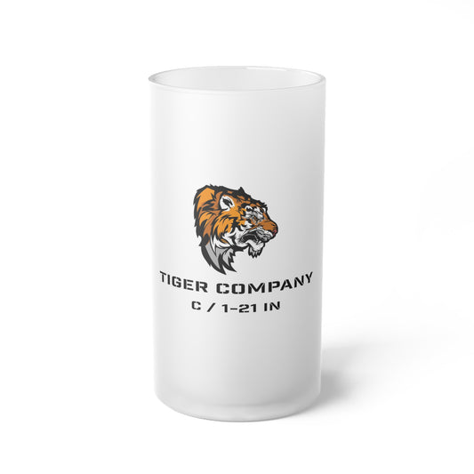 25ID Tiger Company C / 1-21 IN Frosted Glass Mug 16oz