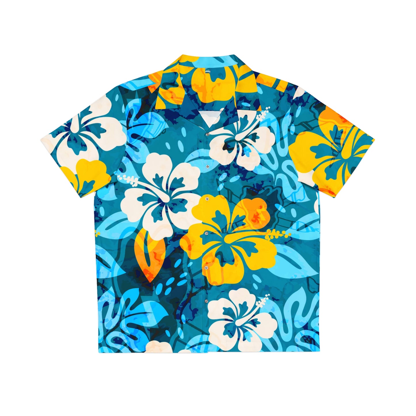 25ID DIVARTY HQ Blue Hula Hue Covert Hawaiian Shirt