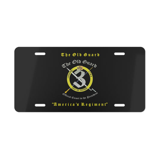 The Old Guard "Americas Regiment" Black License Plate