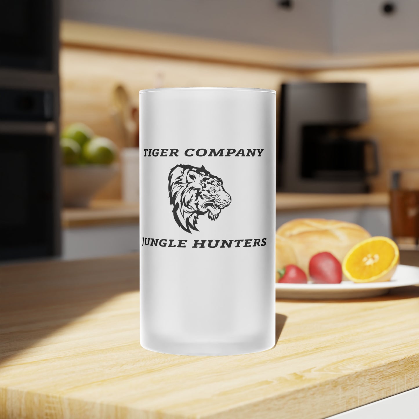 25ID Tiger Company C / 1-21 IN Blackout Frosted Glass Mug 16oz