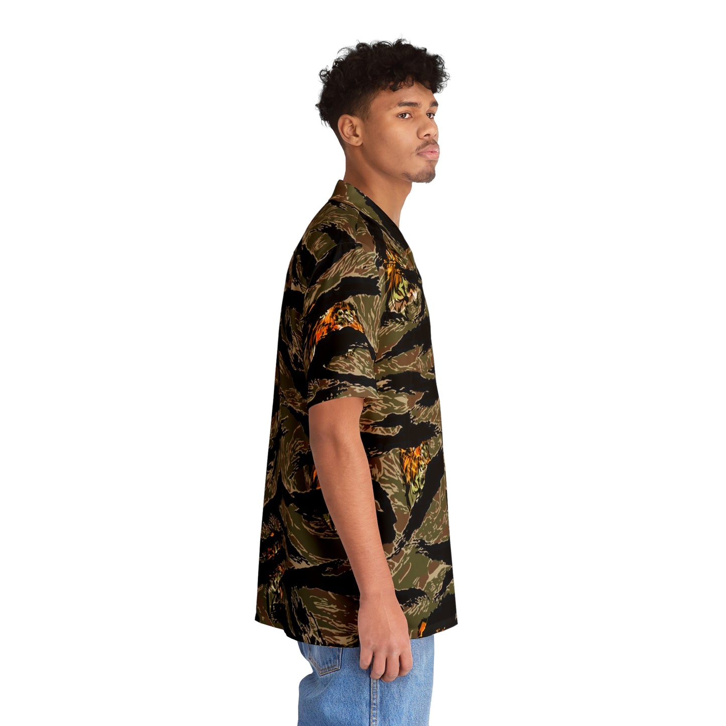 25ID Tiger Company Vietnam Green Hawaiian Shirt