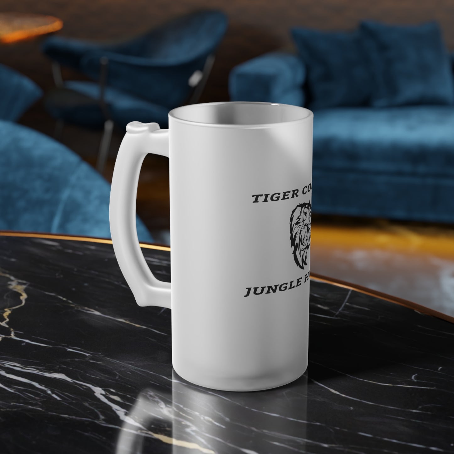 25ID Tiger Company C / 1-21 IN Blackout Frosted Glass Mug 16oz