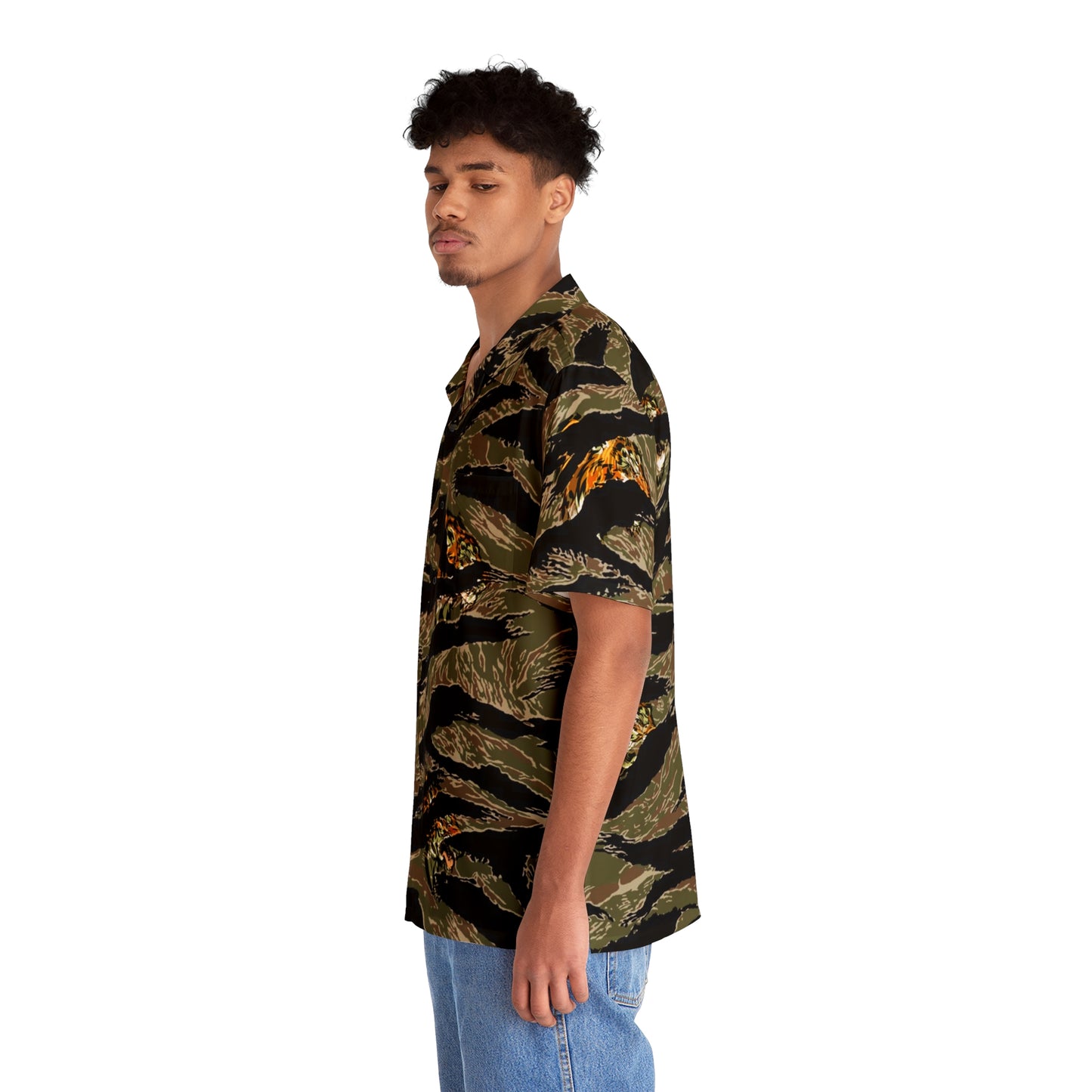 25ID Tiger Company Vietnam Green Hawaiian Shirt