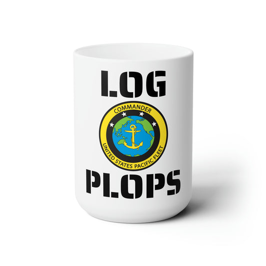 N40, PACFLT LOG PLOPS White Ceramic Mug 15oz