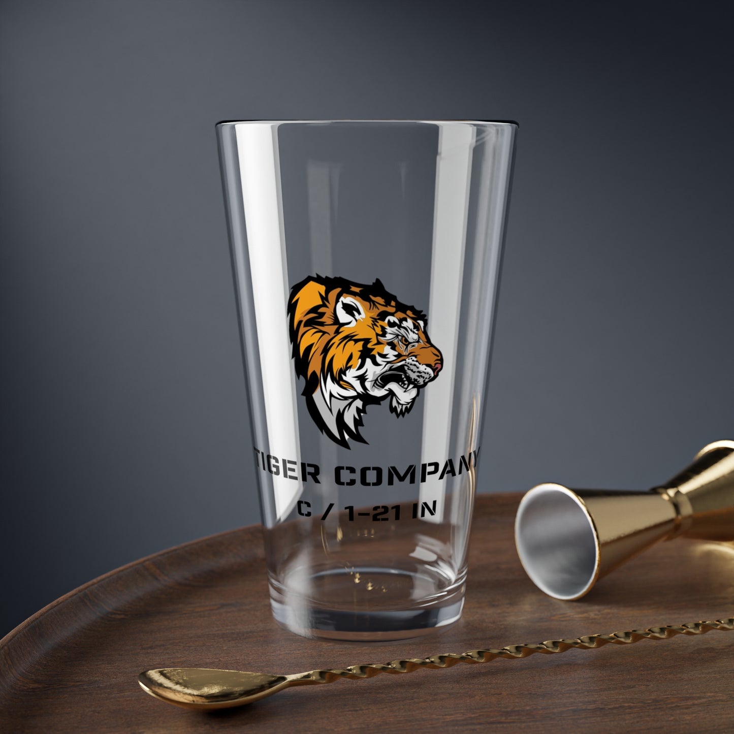 25ID Tiger Company C / 1-21 IN 16oz Glass