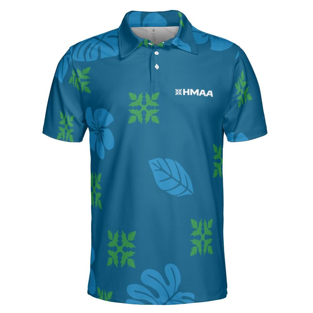 HMAA Blue & Green Men's Island Collared