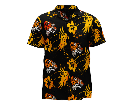 25ID Tiger Company Golden Palm Hawaiian Shirt