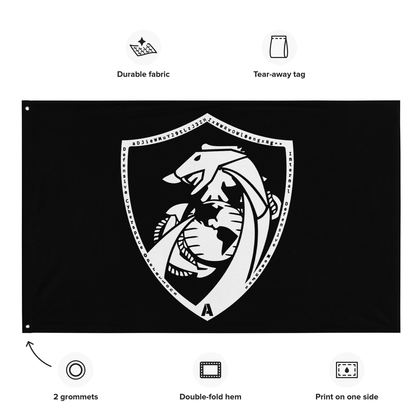 Defensive Cyber Ops Black Flag 56″ × 34″