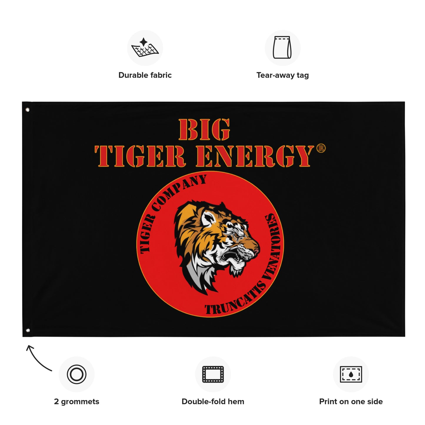 25ID Tiger Company Big Tiger Energy Flag 56″ × 34″