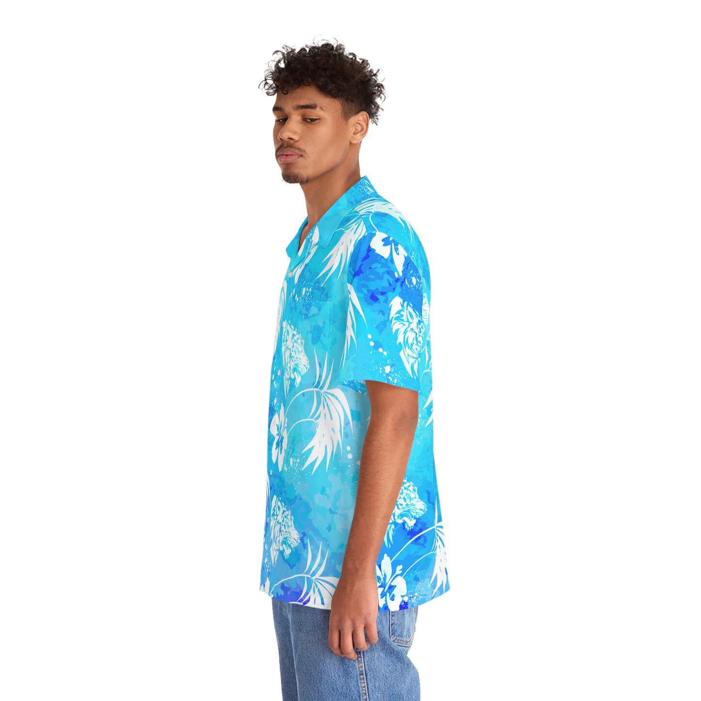 25ID Tiger Company Nalu Palm Hawaiian Shirt