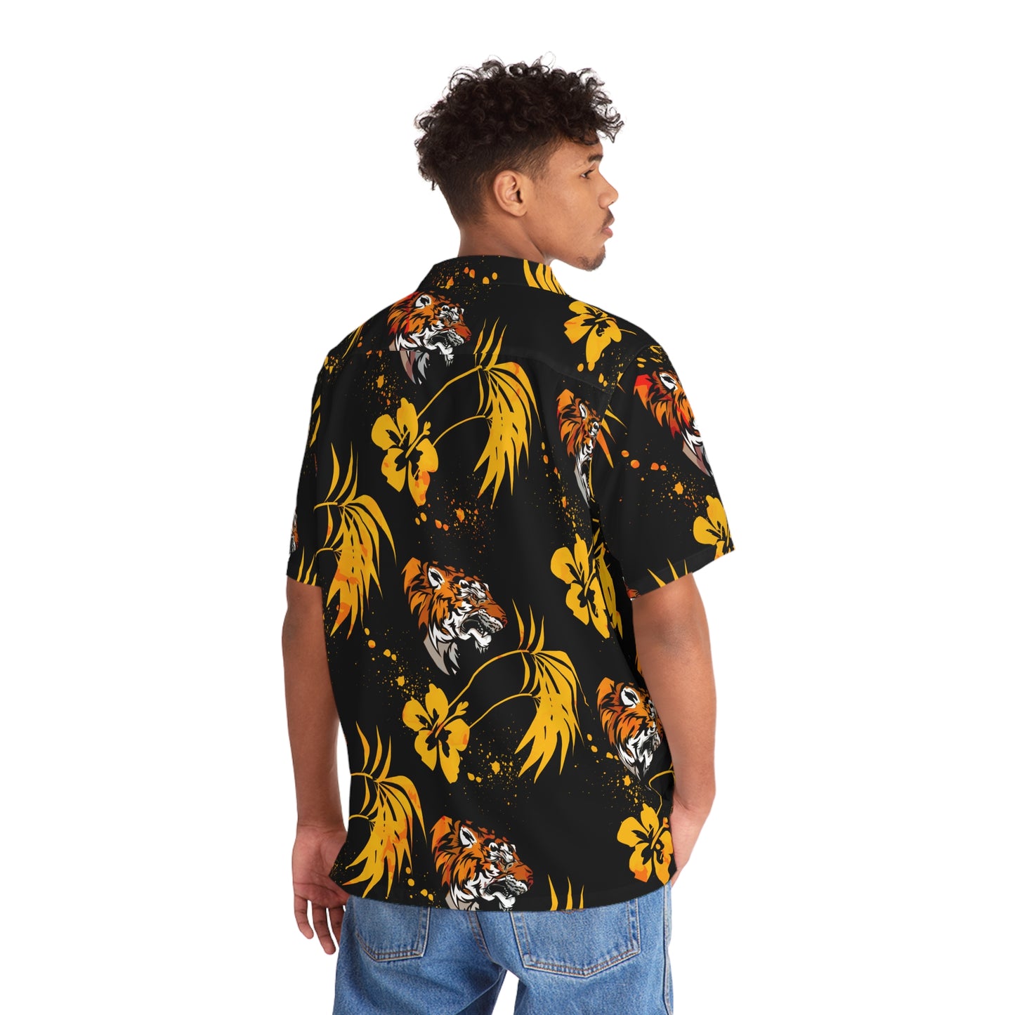 25ID Tiger Company Golden Palm Hawaiian Shirt