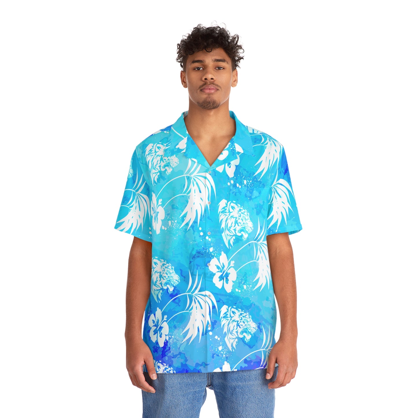 25ID Tiger Company Nalu Palm Hawaiian Shirt
