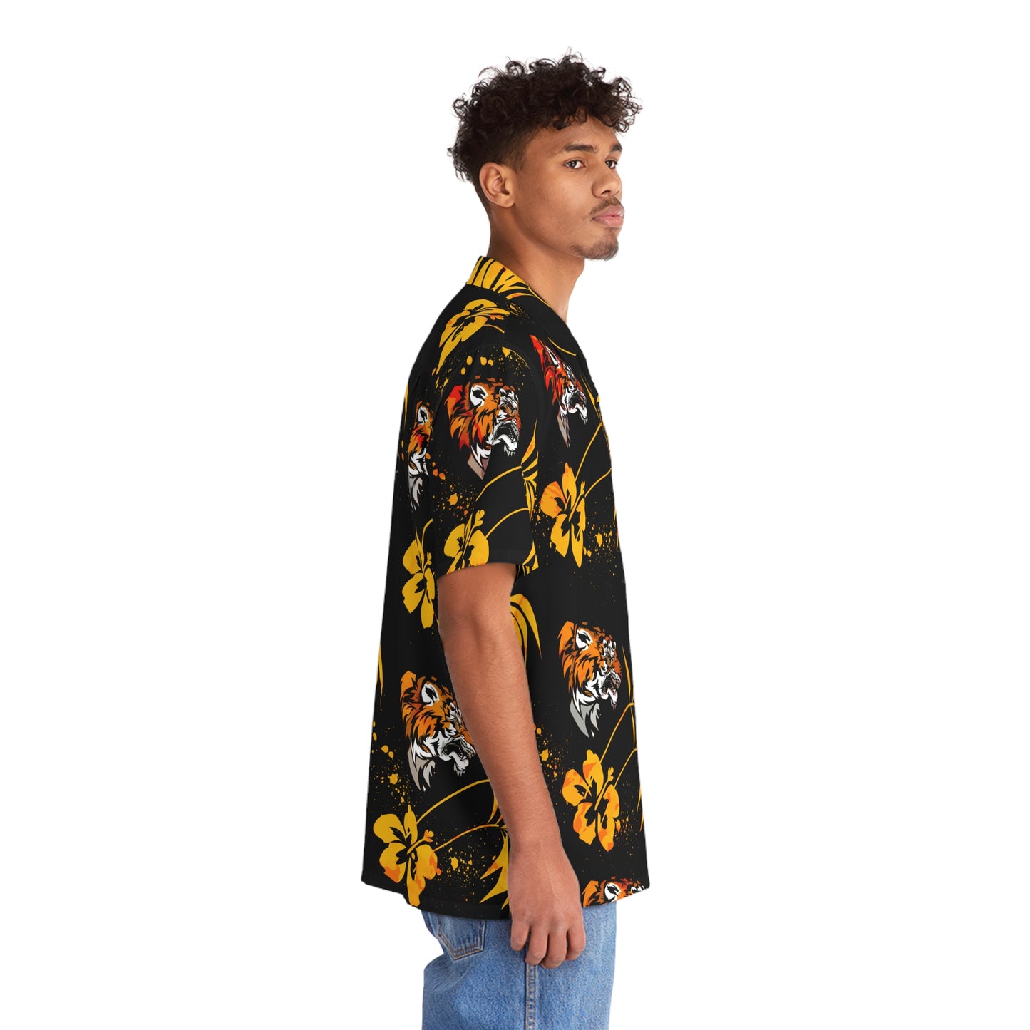 25ID Tiger Company Golden Palm Hawaiian Shirt
